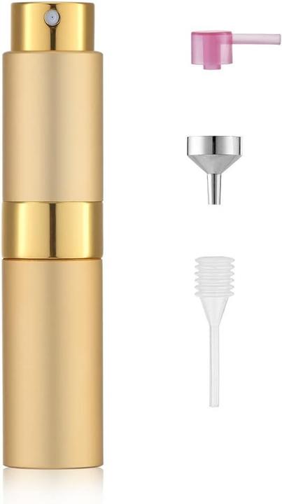 Immagine prodotto Swissdetector Atomizzatore di profumo ricaricabile - Alluminio 8 ml rotante con coperchio nascosto - Giallo (Prodotto per l'igiene)