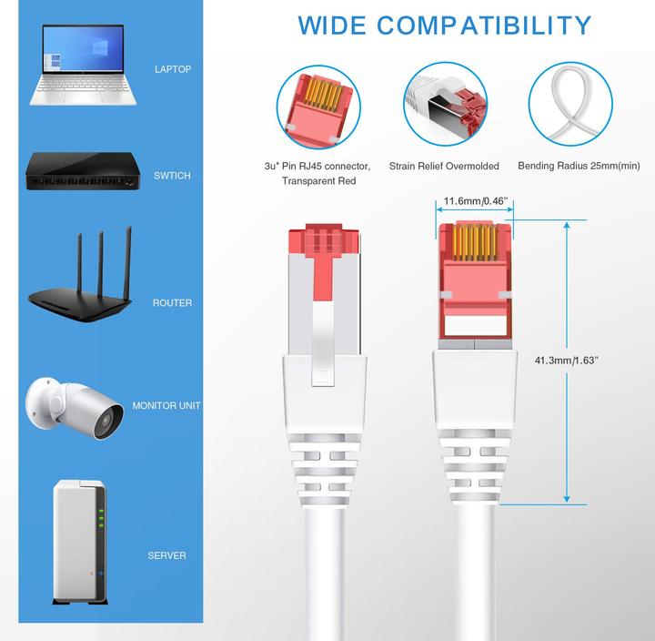 Actual product image Helos Herweck patch cable (S/FTP, CAT6, 10 m)