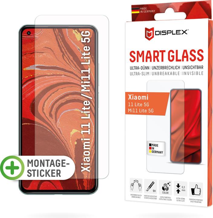 Displex Smart Glass, Displayschutzfolie (1 Piece, Xiaomi Mi 11 Lite 5G, Xiaomi 11 Lite 5G NE)