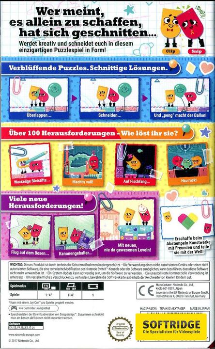 Image du produit Nintendo Snipperclips Plus - Ensemble, vous coupez mieux! (Switch, DE)