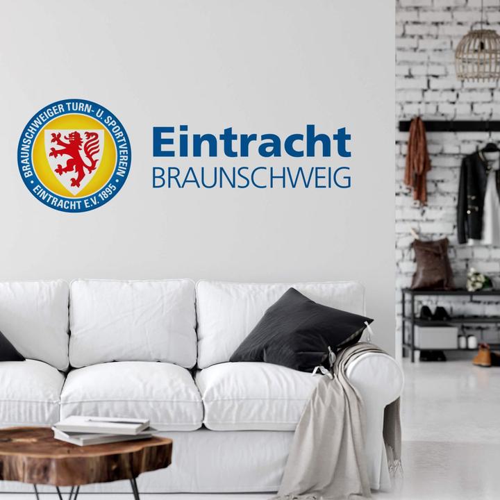 Produktbild Eintracht Braunschweig Logo mit Schriftzug (120 x 42 cm)