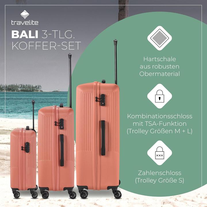 Actual product image Travelite Bali 4 wheel suitcase set 3-piece (193 l, XL (from 140l))
