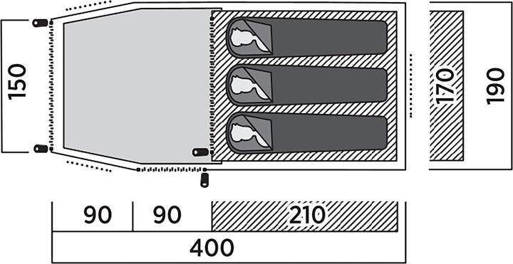 Actual product image Easy Camp Tunnelzelt Hemsedal 3 (olivgr?n, Modell 2025) (Tunnel tent, 4.60 kg, 3 persons)