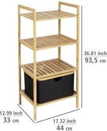 Produktbild Wenko Regal Ecori 44 x 93.5 cm, Nature/Schwarz (10 x 36 x 96 cm)