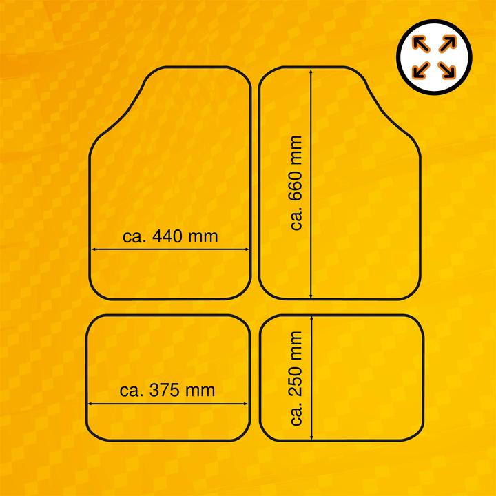 Produktbild CarComfort AutoTeppich Smart, Universal Fumatten-Set 4-teilig anthrazit (2 Vordermatten + 2 Rückmatten)