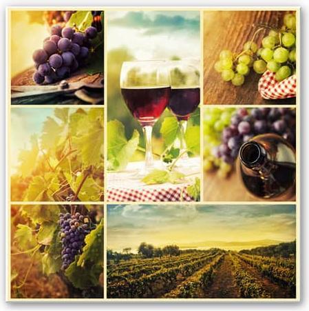 Produktbild Trenddeko Wein Collage - quadratisch (40 x 40 cm)