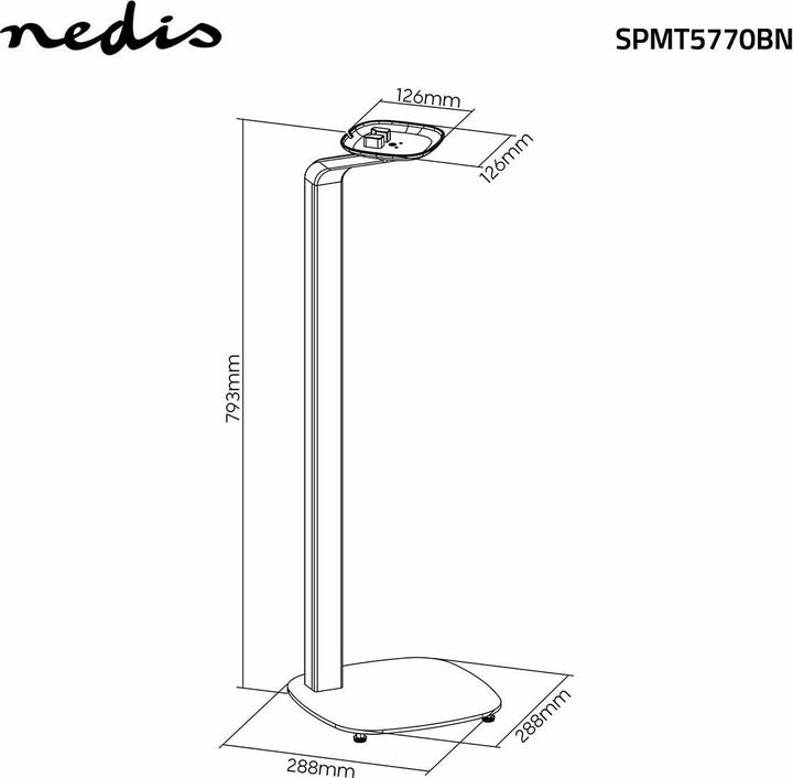 Produktbild Nedis Lautsprecherhalter | Kompatibel mit: Sonos® One SL™ / Sonos® One™ / Sonos® PLAY:1™ | Ständer | (1 Stk., Wandmontage, Höhenverstellbar)