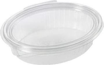 Productafbeelding Clearshow Salade bakke 370 ml 167x131x45 mm ovaal haengslet låg RPET Clear,12 pk x 50 stk/krt