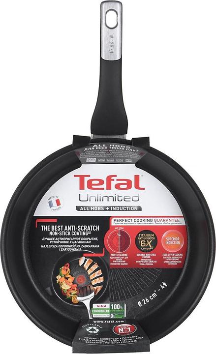 Productafbeelding Tefal Pan G2550572 Onbeperkt bakken, Diameter 26 cm, Geschikt voor inductiekookplaat, Juodas - Noir (26 cm, Koekenpan, Aluminium)
