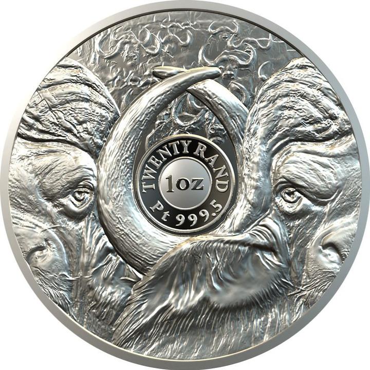 Produktbild South Africa Mint Platin Büffel 1 oz PP - Big Five Südafrika (999.50, 2021)