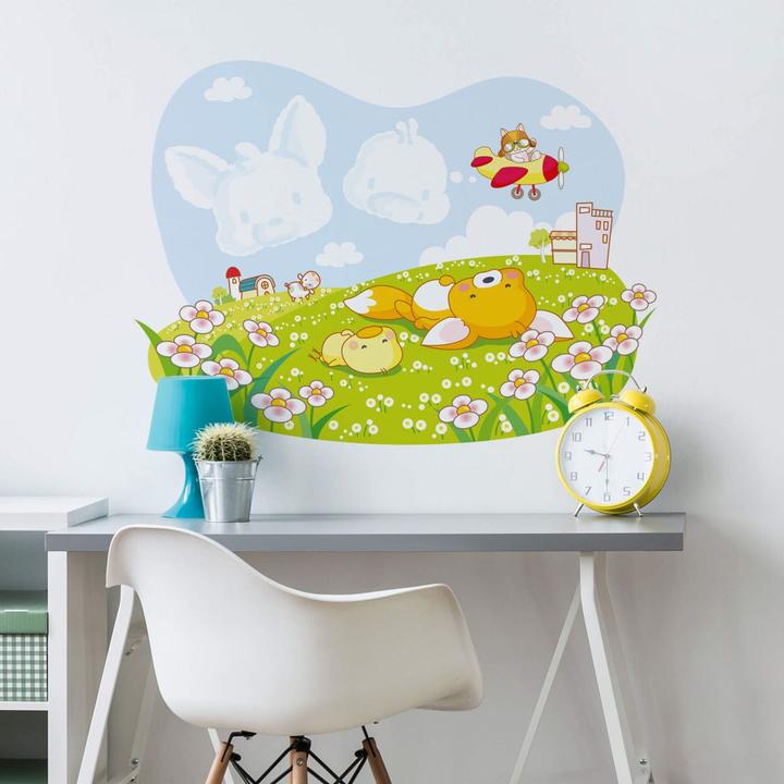 Produktbild Trenddeko Die vier Tierfreunde - Wolkenbilder (120 x 87 cm)
