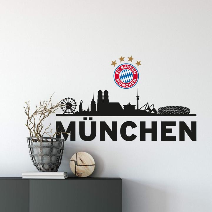 Produktbild FC Bayern München FC Bayern Skyline - Mein Verein mit Logo farbig (80 x 30 cm)