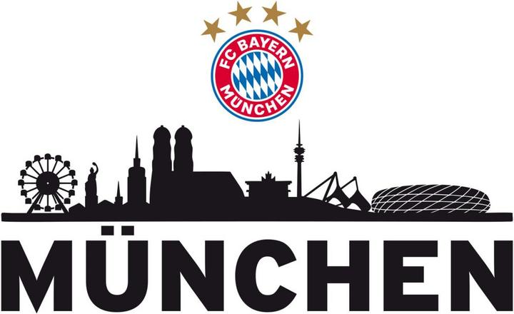 Produktbild FC Bayern München FC Bayern Skyline - Mein Verein mit Logo farbig (80 x 30 cm)
