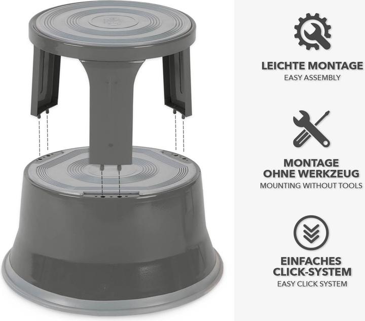 Produktbild Casa Pura Rollhocker Stahl