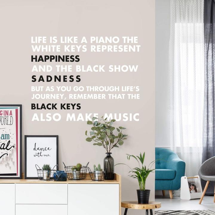 Produktbild Trenddeko Life is like a piano... (60 x 48 cm)