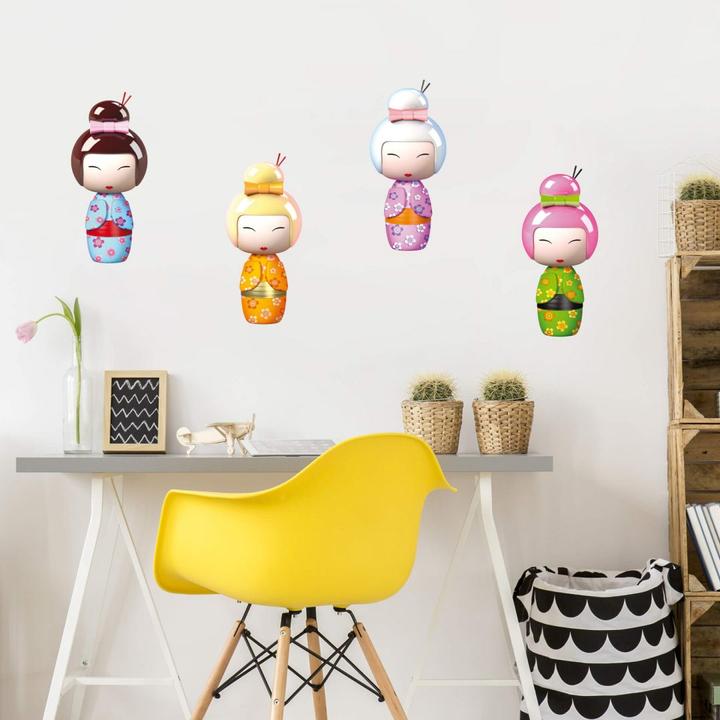 Produktbild Trenddeko Michel - Kokeshi Figuren Set 01 (56 x 30 cm)