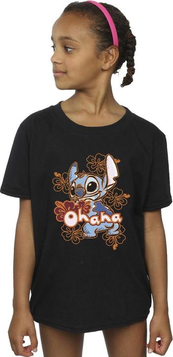 Immagine prodotto Disney Lilo And Stitch Ohana Orange Hibiscus Maglietta Ragazze (140, 146)