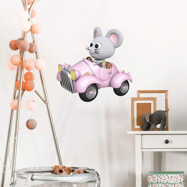 Produktbild Trenddeko Maus im Auto (100 x 100 cm)