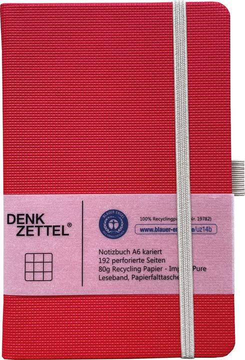 Actual product image Denkzettel Carnet Tenax (A6, Checked, Hardcover)