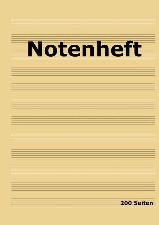 Produktbild Notenheft: DIN A4 Notenlinienheft | 200 Seiten mit 12 Notenzeilen / Systeme pro Blatt | Papier 90g/m (A4, Harter Einband)