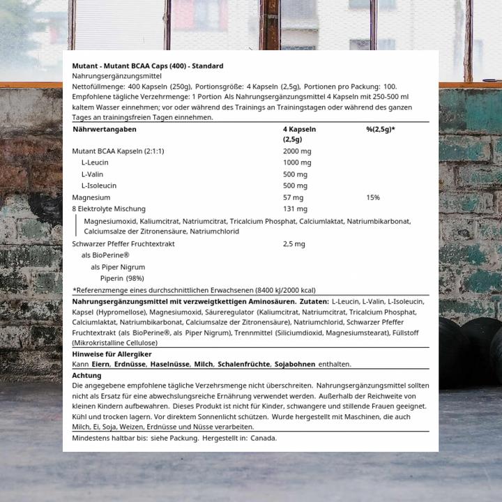 Produktbild Mutant Bcaa (400 Stück, Kapseln, 400 g)