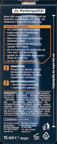 Nährwerte und Zutaten dm Balea MEN Energy (Roll-on, 15 ml, Tag + Nacht)