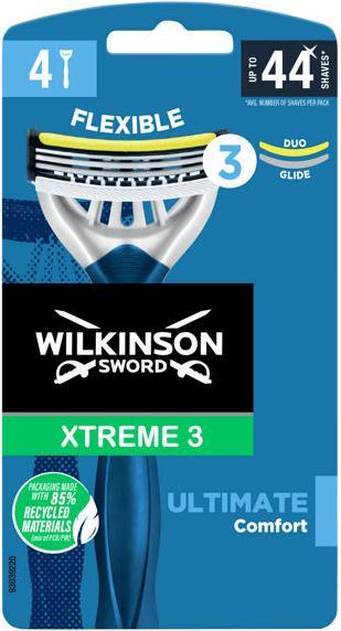 Actual product image Wilkinson Xtreme 3 For Men Ultimate Comfort with Aloe Vera Disposable Razors 4 Count