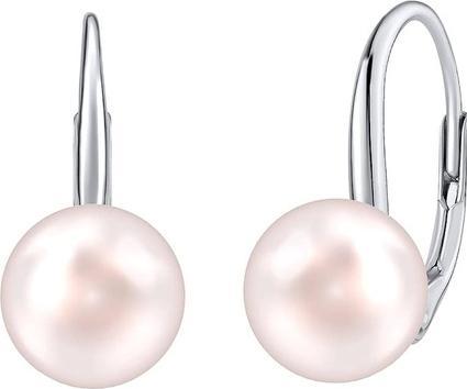 Silvego Silver earrings with light pink pearl Swarovski Â® Crystals VSW015ELPS
