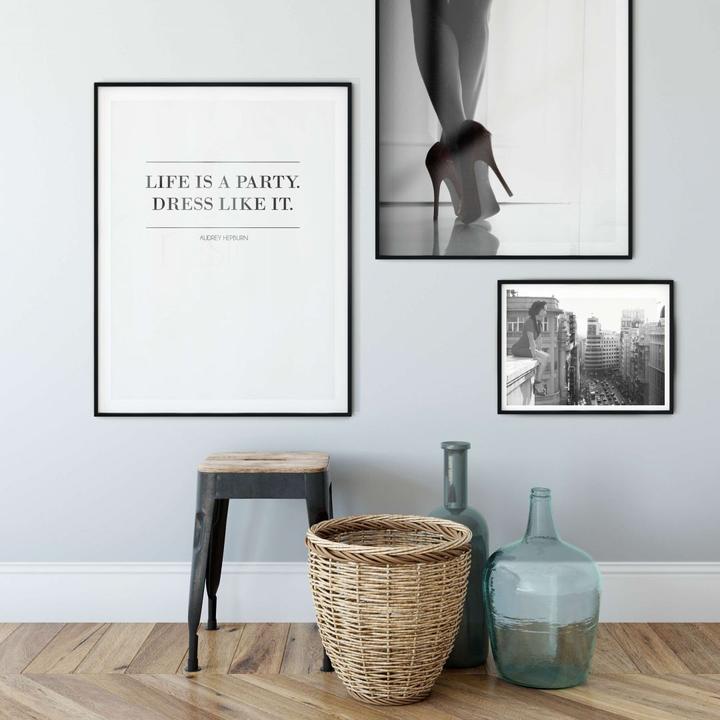 Produktbild Trenddeko Audrey Hepburn - Life is a party (60 x 80 cm)