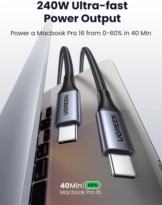 Actual product image Ugreen USB C — USB C (2 m, USB 2.0)