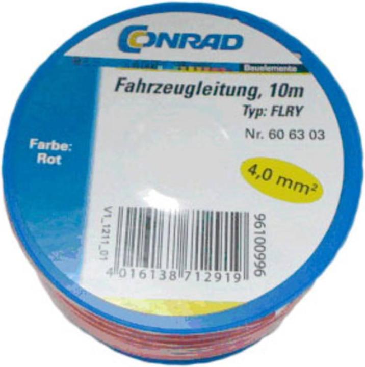 Actual product image Conrad Components Vehicle cable FLRY-B 1 x 4 m (10 m)