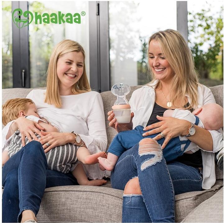 Actual product image Haakaa Generation 3 Breast Pump + Baby Bottle Top Set 160ml - Grey
