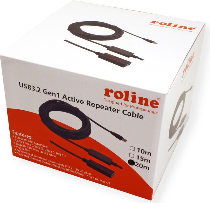Actual product image Roline USB3.2 Gen1 Act. Repeater cable (20 m, USB 3.2 Gen 1)