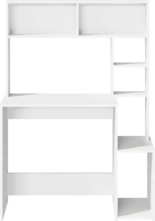 Actual product image VidaXL Desk with shelf White 100x45x140 cm Wood-based office desk Table (100 x 45 x 140 cm)