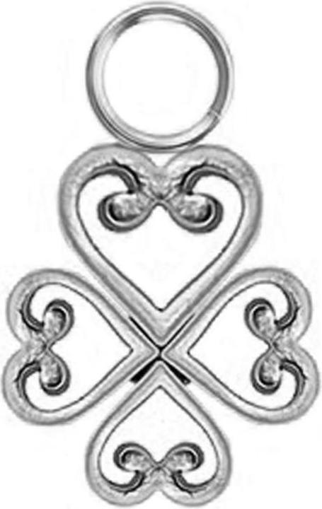 Star Piercing Anhänger silber vier filigrane Herzen (ohne Messing, Chirurgenstahl 316L)
