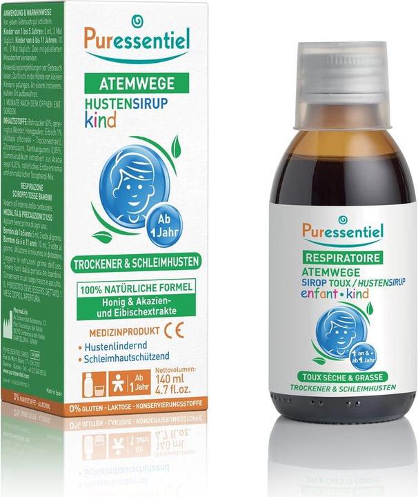 Immagine prodotto Puressentiel Sciroppo per la tosse respiratoria per bambini, 140 ml (1 Pezzo/i)