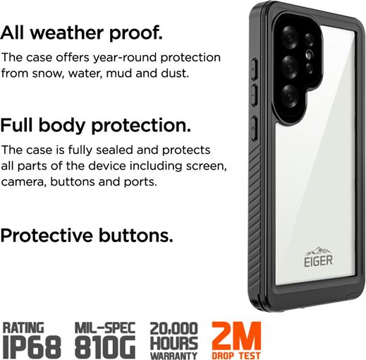 Produktbild Eiger wasserdichtes Outdoor-Case Avalanche Case black (Samsung Galaxy S25 Ultra)