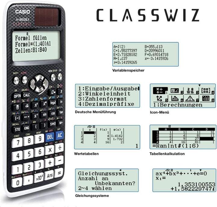 Produktbild Casio Fx-991de X (Batterien, Solarzellen)