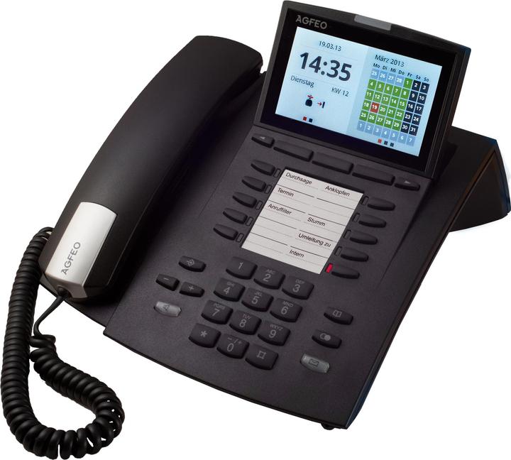 Produktbild Agfeo ST 45 IP schwarz Anschluss über LAN an ein AS System mit FW grösser gleich 9.2 und ES Syste...