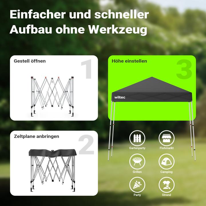 Produktbild Wiltec Faltpavillon (250 cm, 250 cm)