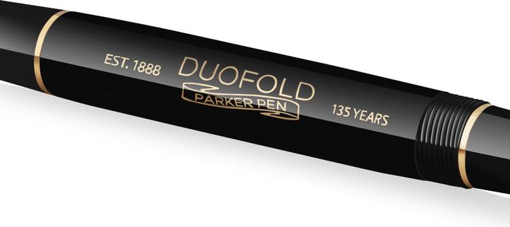 Actual product image Parker Pen PARKER fountain pen Duofold 135 special ed. black/gold nib 18k F gift box (Gold)