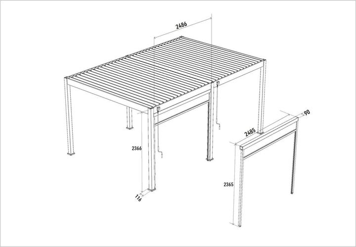 Image du produit Weide Store électrique pour pergola électrique en osier | anthracite (248.50 cm, 9 cm)