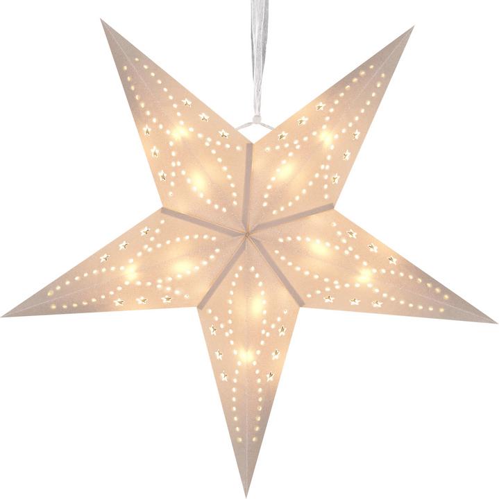 Produktbild Beliani Weihnachtsdeko LED weiss Sternform mit Glitzer 45 cm 2er Set MOTTI