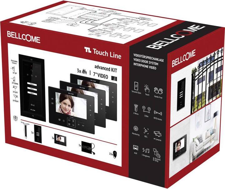 Actual product image Bellcome Video door phone d 7" kit 3 family (Cable)