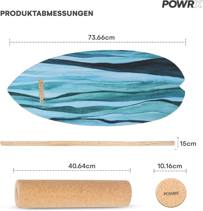 Image du produit Powrx Balance Board mit Rolle für Indoor & Outdoor Training