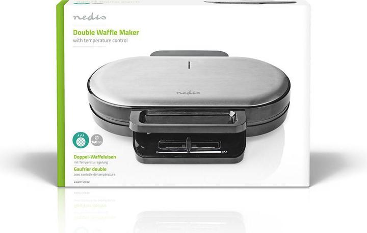 Actual product image Nedis Waffle iron 2 x 5 Heart shaped waffles 12 cm 1200 W plastic/metal (EU plug)