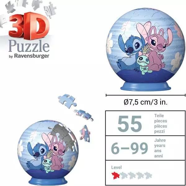 Produktbild Ravensburger 3D Puzzle 11597 - Puzzle-Ball Disney Angel - für grosse und kleine Stitch Fans ab 6 (54 Teile)