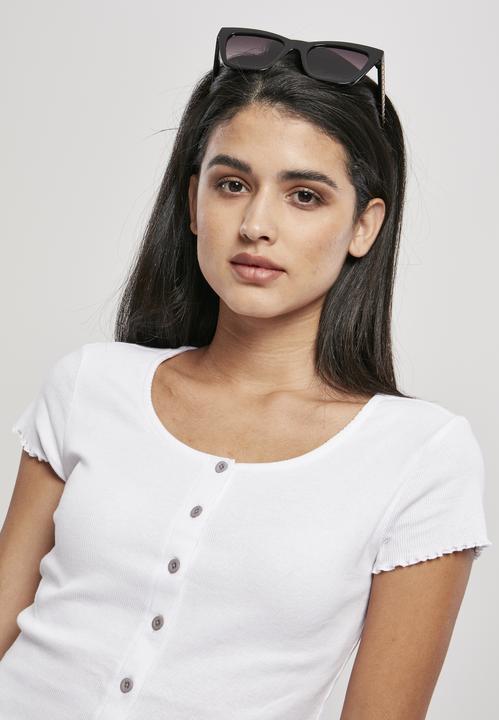 Actual product image Urban Classics Ladies Cropped Button Up Rib Tee (4XL)