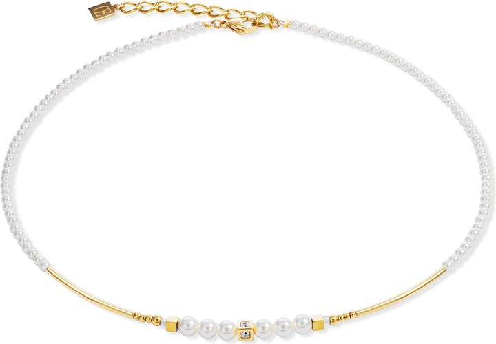 Coeur de Lion Halskette Weiss-Gold (Edelstahl)