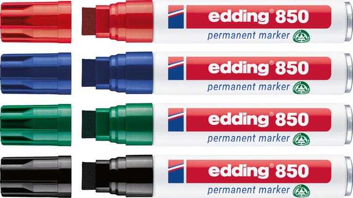 Energie-Label Edding 850 Permanent Marker, Keilspitze, versch. Farben (Grün, 16 mm, 5 x)